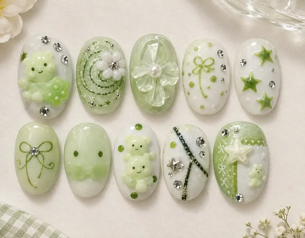 mint green Nail Set