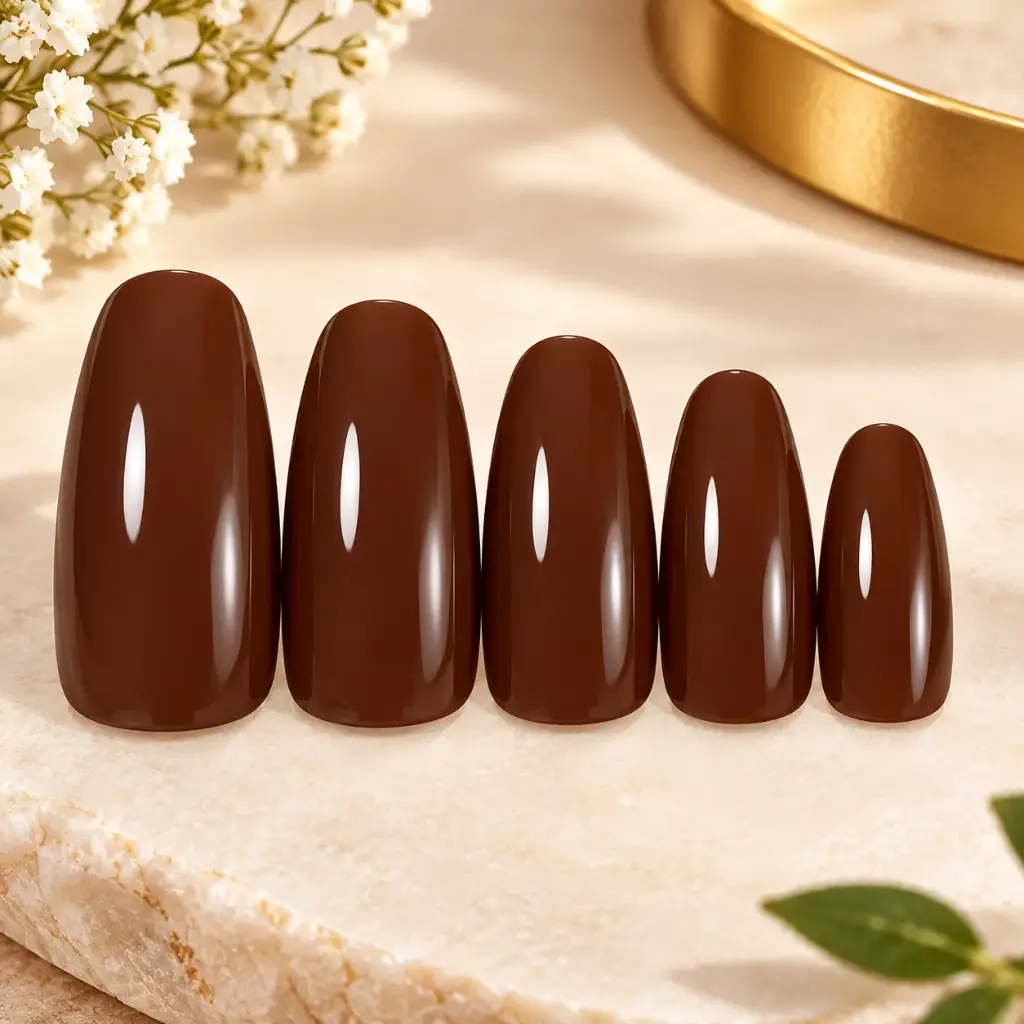coffe brown Nail Set