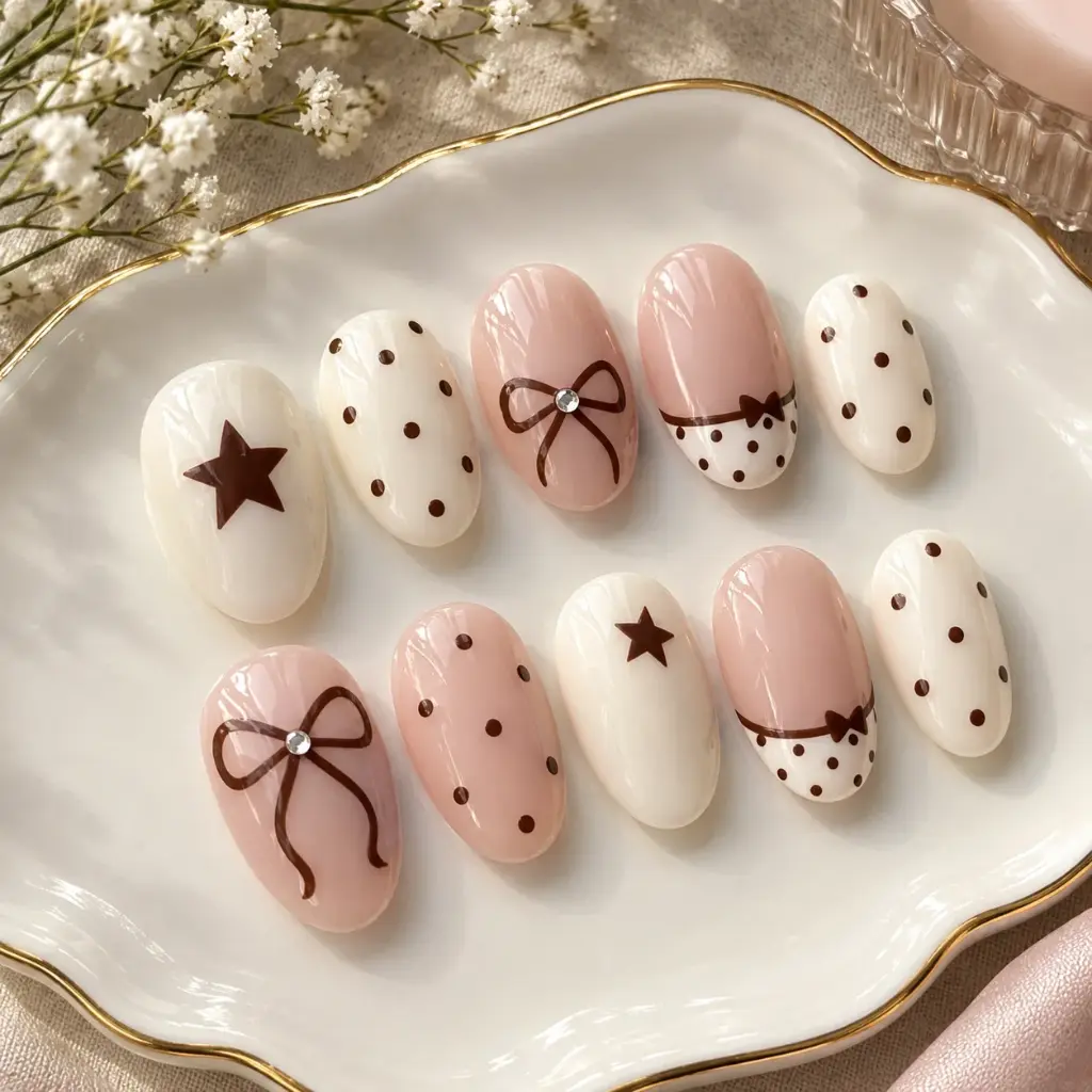 Blush Bow and Dotted