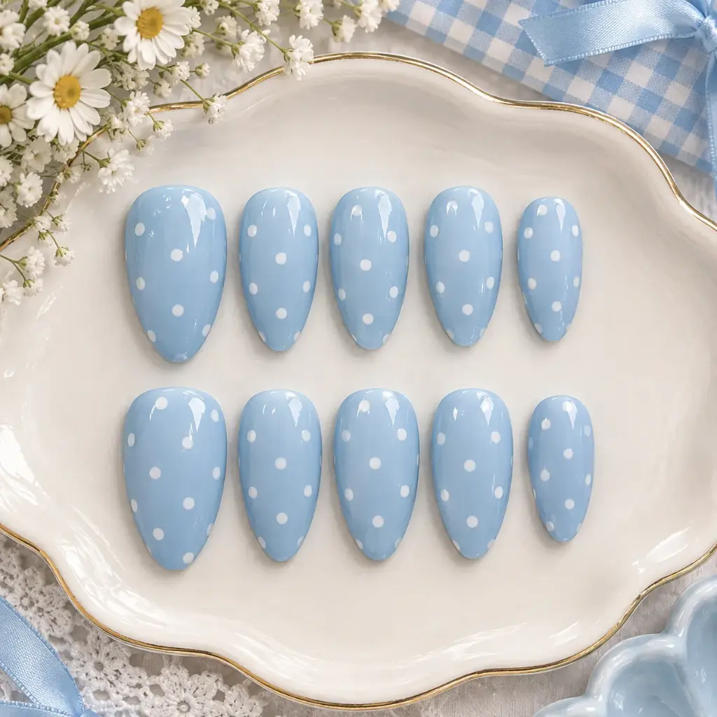 Baby Blue Polka Dot
