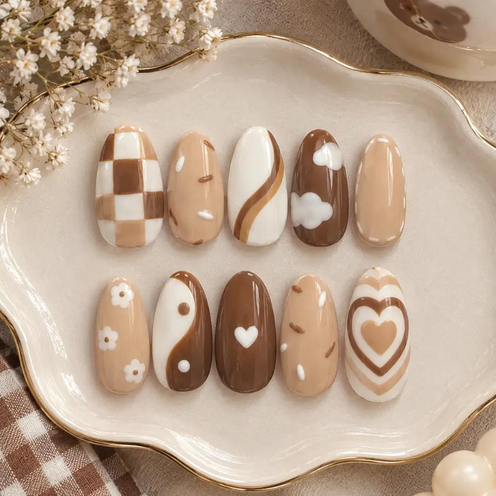 Warm Neutral Nail Set