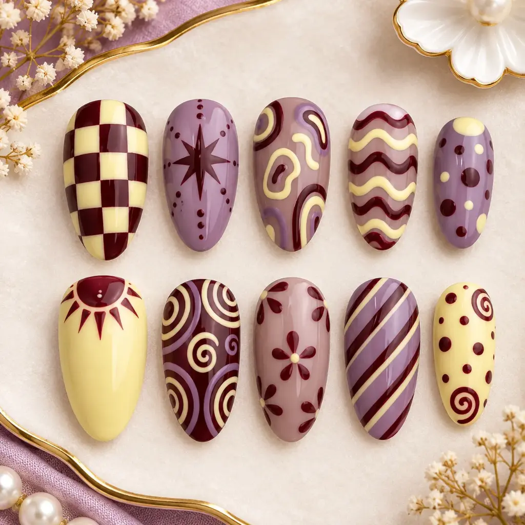 Vintage Mauve Nail Set