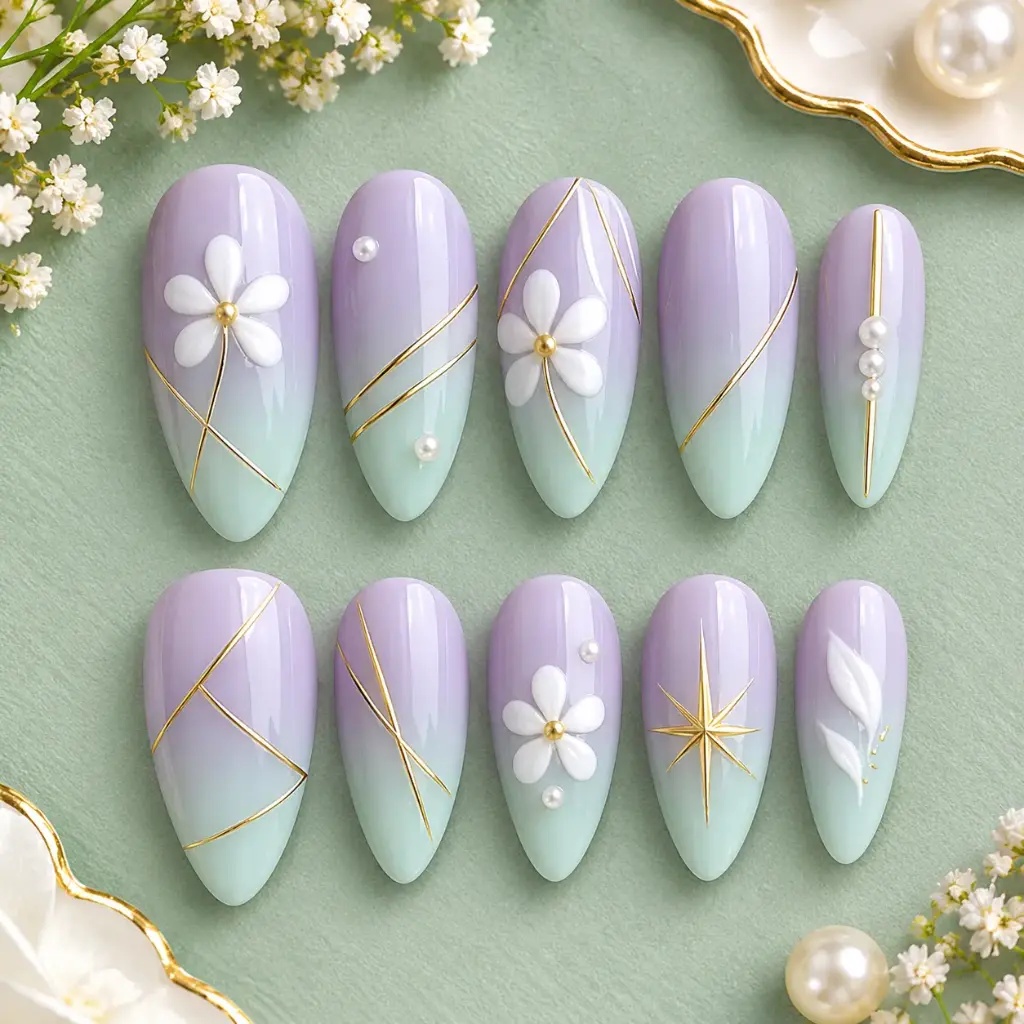 Mint Lavender Ombré